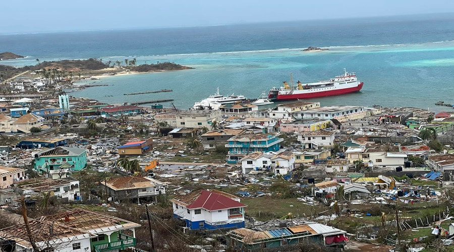 Photo of Union Island after Hurricane Beryl